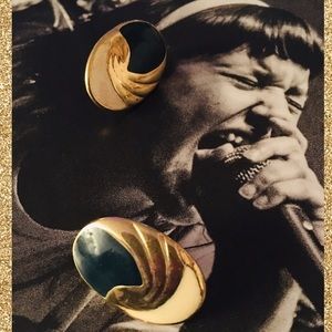 BOGO💞 Vintage teal gold ivory earrings